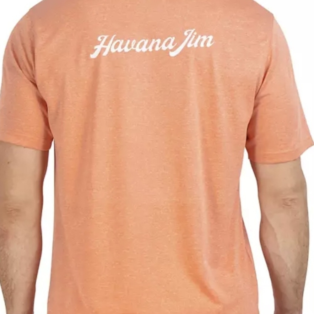 NEW Havana Jim Men's Large Coral Orange Cool Tech Tee SS Dri-Fit Shirt